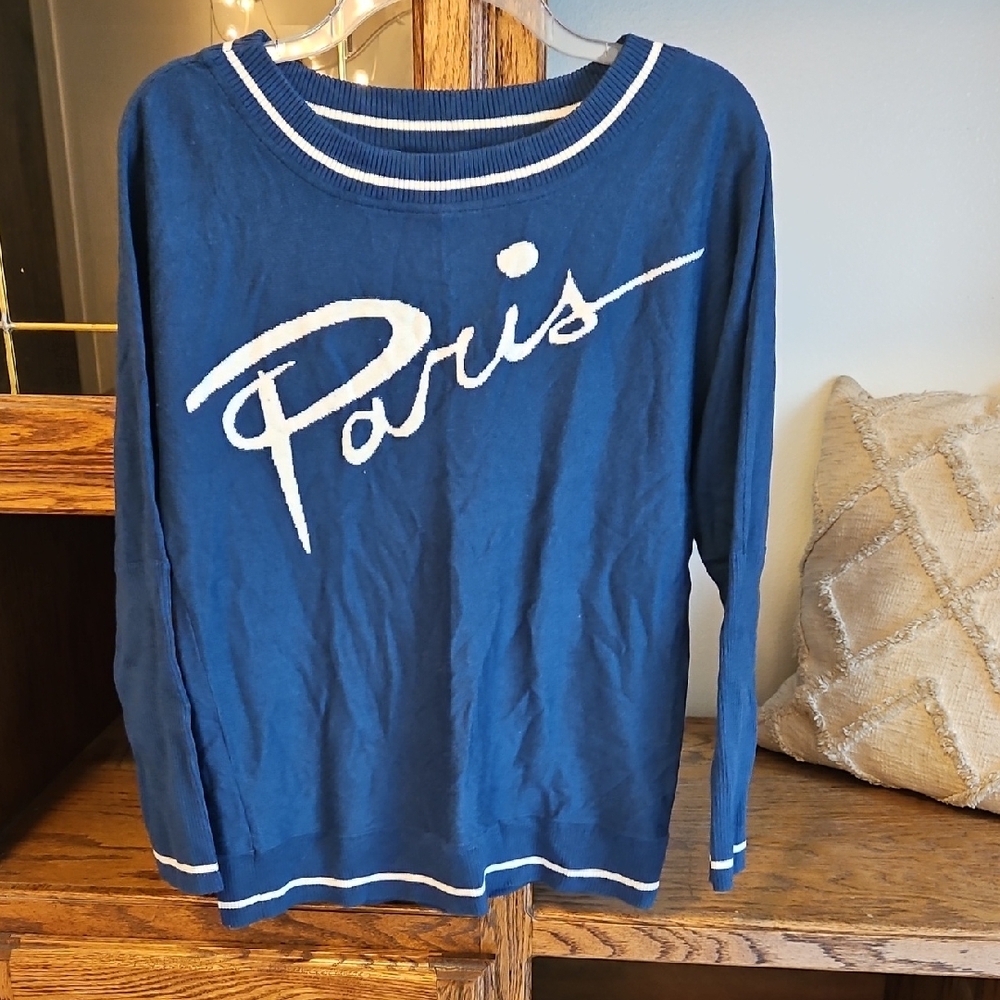 Catherine Malandrino Blue Paris Long Sleeve Top